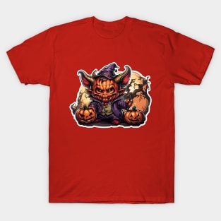 Halloween Devil Pumpkin T-Shirt